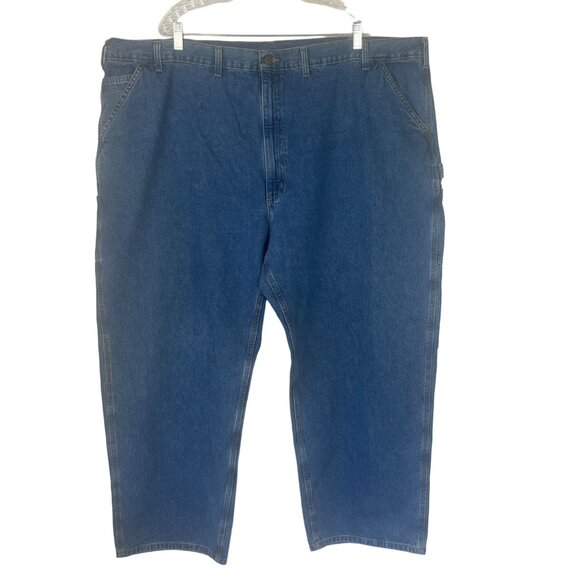 Carhartt Mens Original Dungaree Denim Jeans Carpenter Blue Size 52x30 - Picture 1 of 10